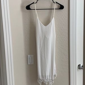 White Honey Punch Slip Dress with Lace Detailing